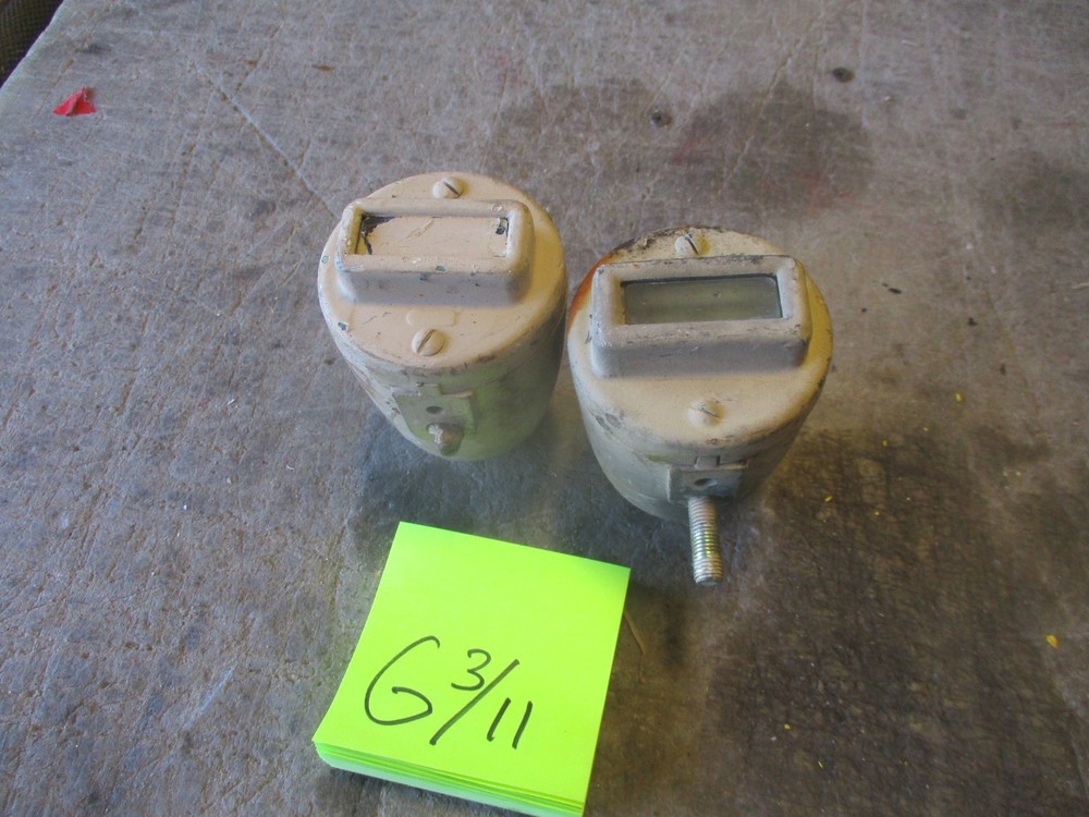 2 Grill-Mounted Blackout Lights, Used, 24v, 1 w/Paint Tape on Lense, M35A2 M37 e