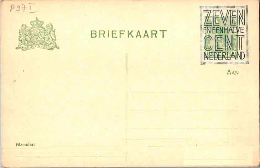 Netherlands Higgins & Gage 99 Unused.