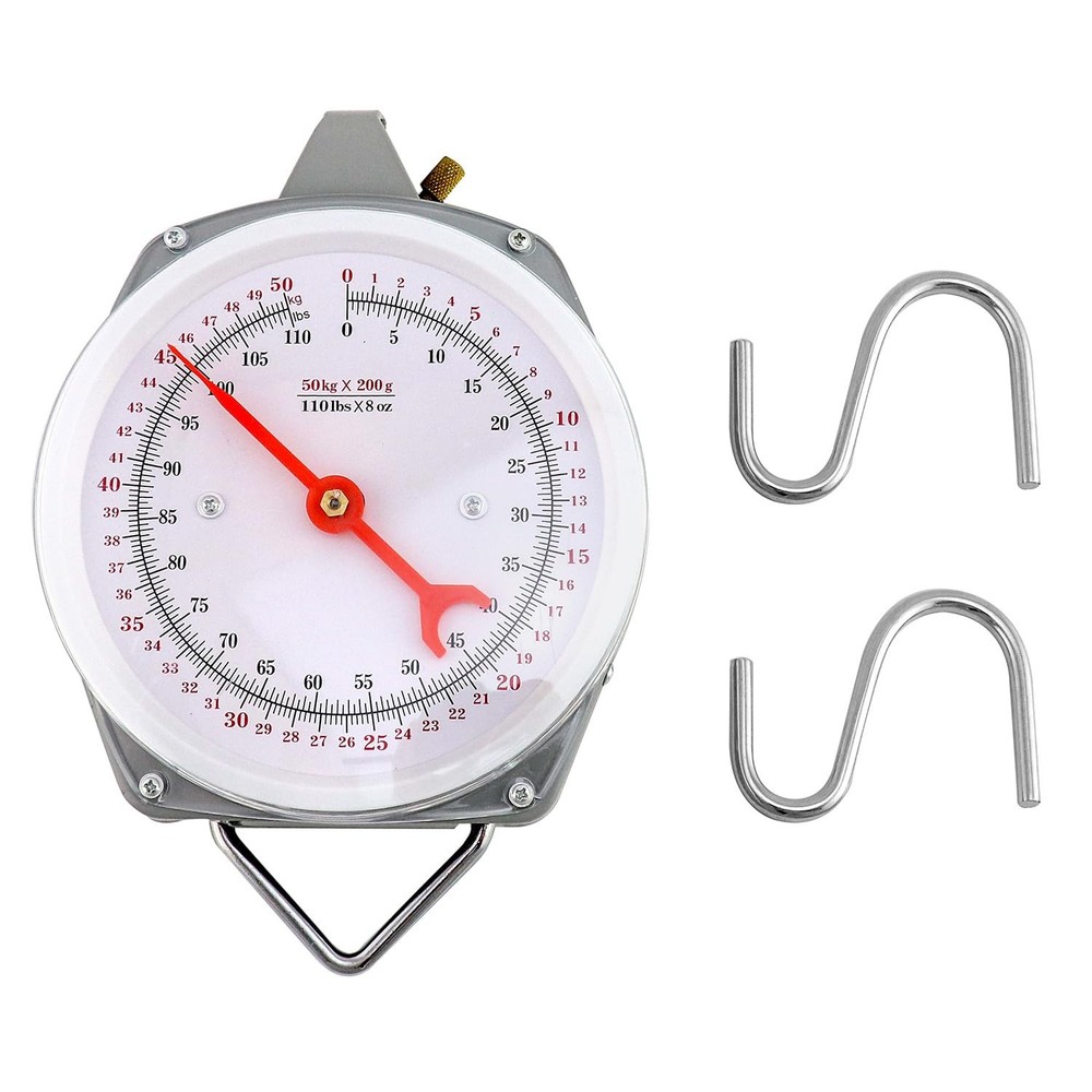 QWORK 2 Pack Precision Hanging Scale, 110lbs / 50kg 110lb/50kg (2-Pack)