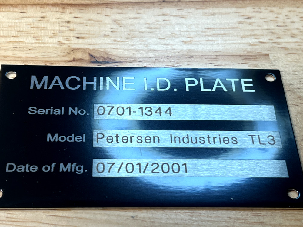 personalized restore 3 Line Data Machine ID Name Plate Tag (serial-model-date)