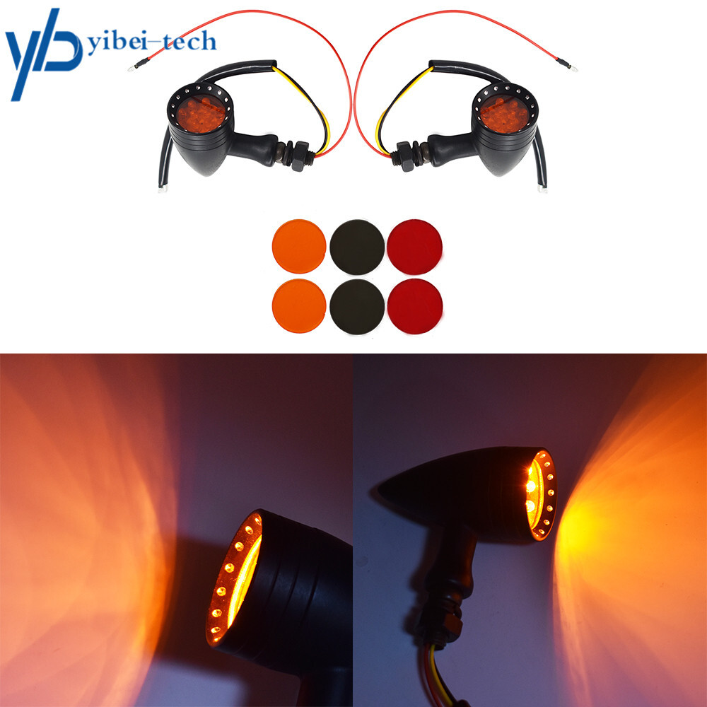 Motorcycle LED Turn Signal Red Lights Indicator For Chopper