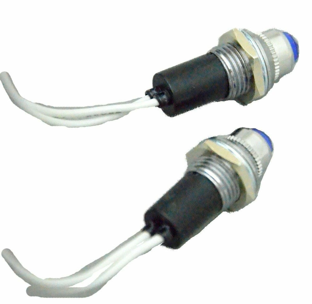 UP Dash Pilot Light Indicator Control 1 Blue Bulb 3/8" Hole #40052 PKG of 2
