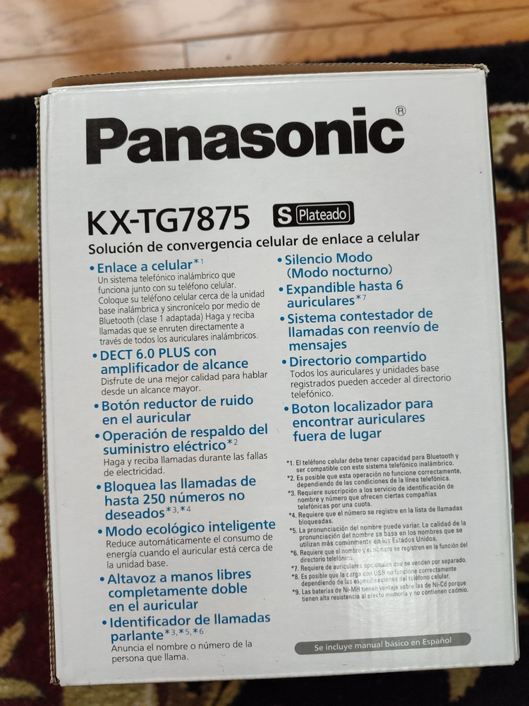 Panasonic KX-TG7875S Link2Cell Bluetooth Cellular Convergence Solution 5 Handset