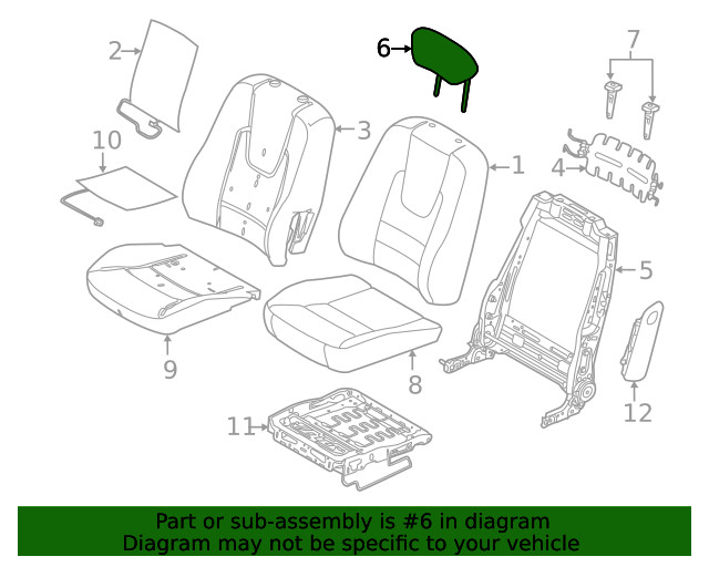 Genuine Ford Headrest AE5Z-54611A08-CK
