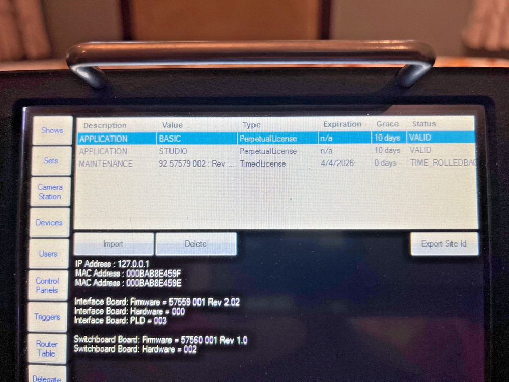 TELEMETRICS : RCCP-1 : Robotic Camera Control Panel : RCCP1 : PTZ Studio License
