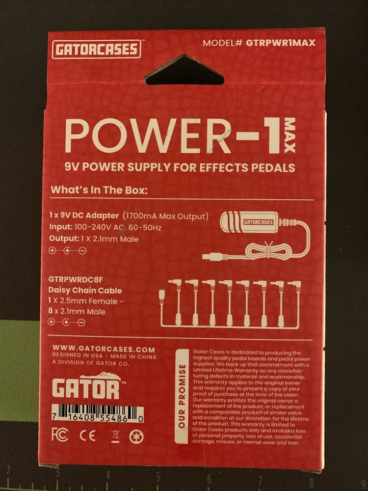 Gator Cases Power-1 Max 9V Power Supply
