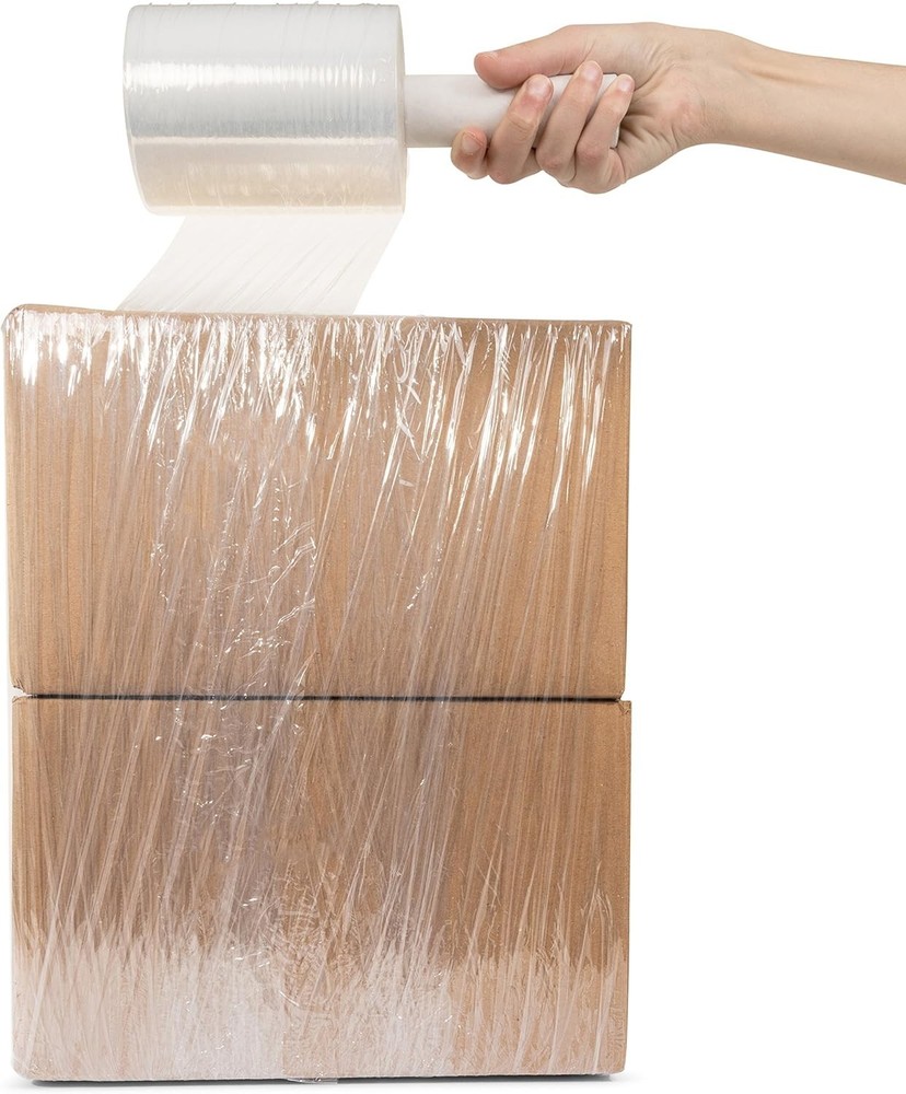 80-Gauge Extra Thick Stretch Wrap Roll with Handle - 2 Pack for Safe Transport