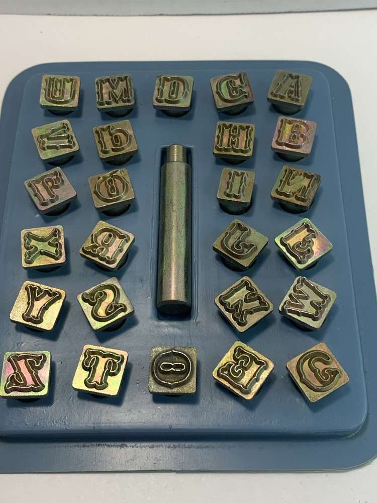 26 Leather Stamps Alphabets Plus Good Condition