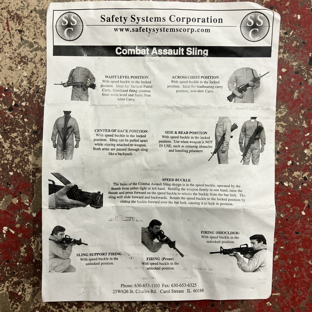 SAFETY SYSTEMS CORP COMBAT ASSAULT 2-POINT SLING-BLACK