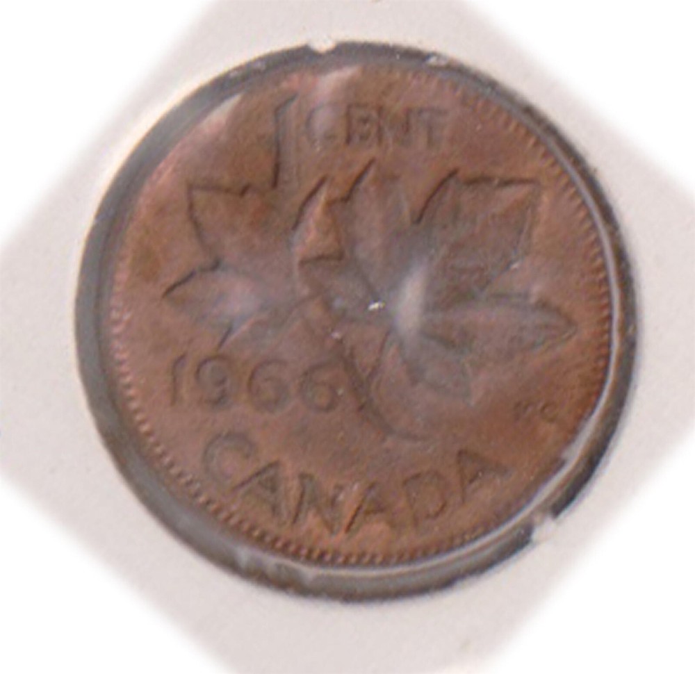 (H205-24) 1966 Canada 1c coin (X)