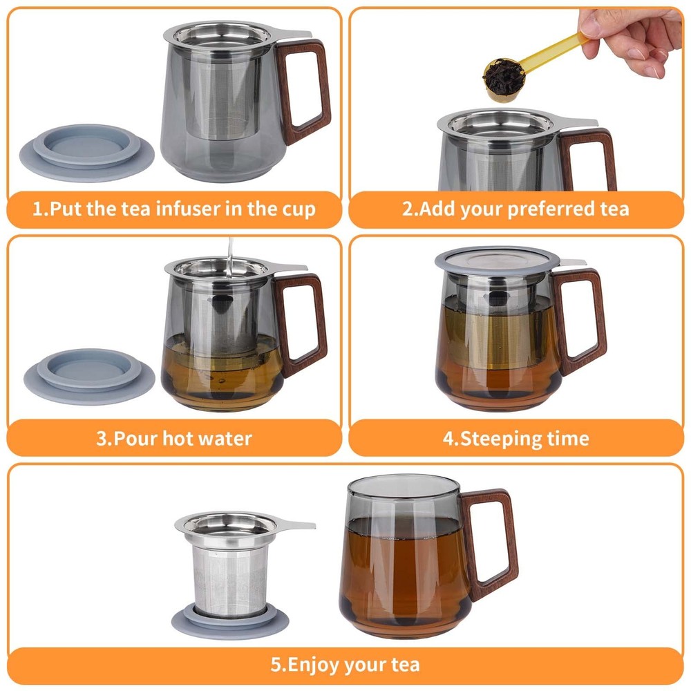 Extra Fine Mesh Tea Infuser/Strainer, Stainless Steel Loose Leaf Tea Steeper/