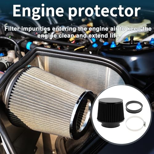 Engine Air Filter 76mm/70mm High Flow Cylinder Clamp-On Cold Air Intake Filter