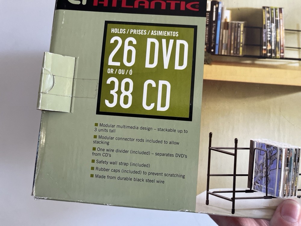 atlantic Wire Multimedia Stack Rack 38 CDs 26 DVDs