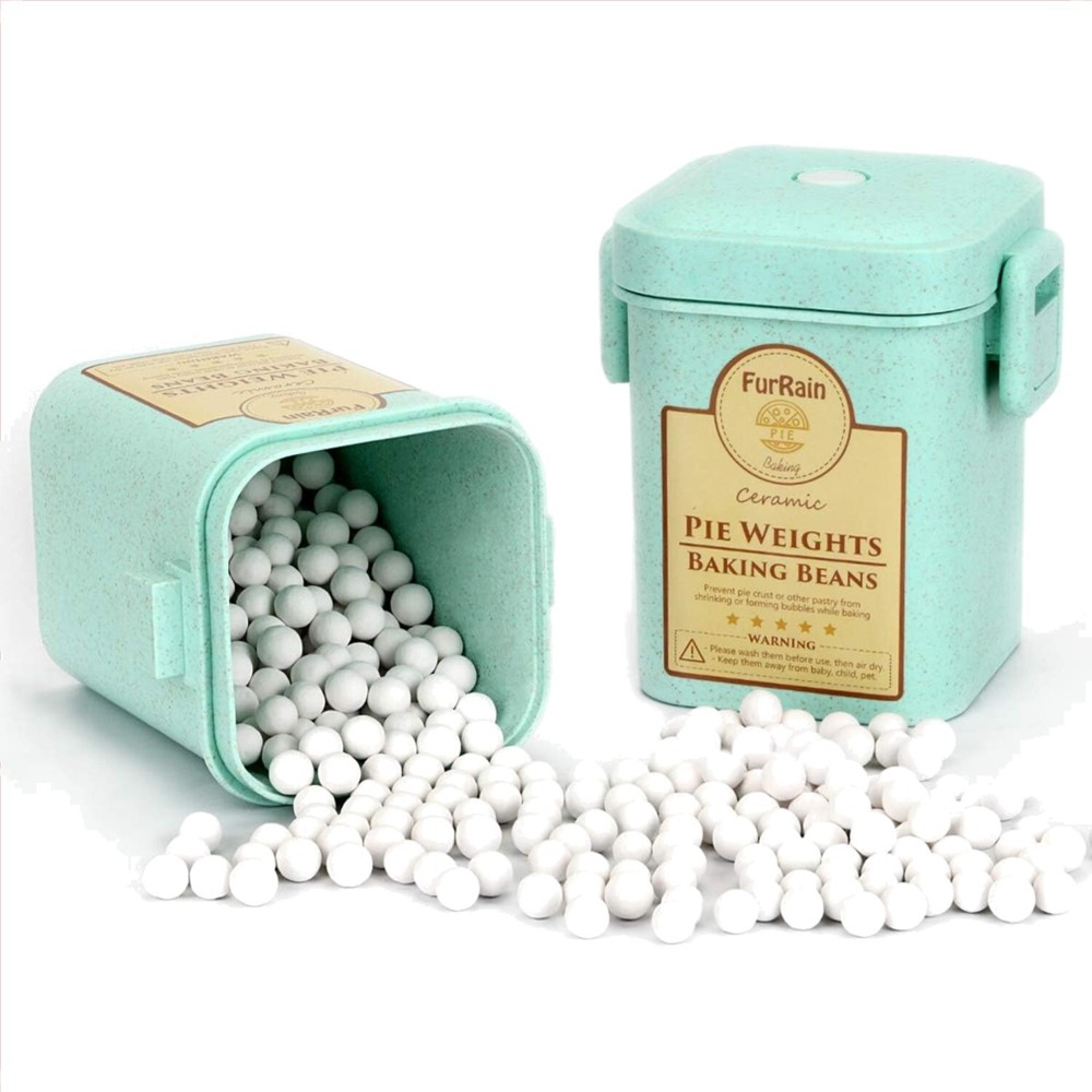 Reusable Ceramic Pie Weights - Essential 10mm Baking Beans in Straw Container