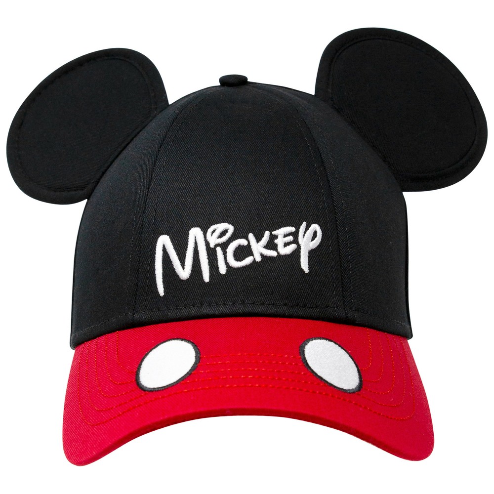 Mickey Mouse Ears Classic Black And Red Snapback Hat Black