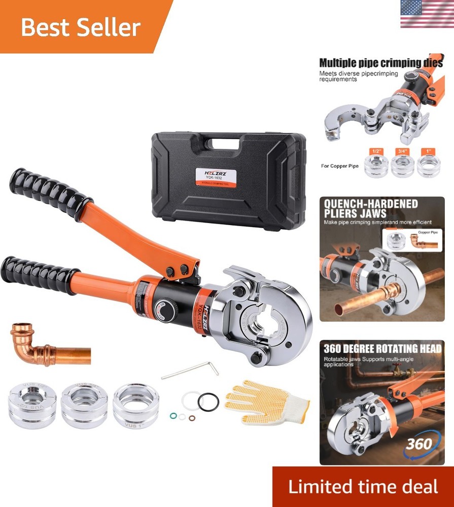 Advanced Copper Pipe Crimping Tool with 360° Rotation for Plumbing Projects