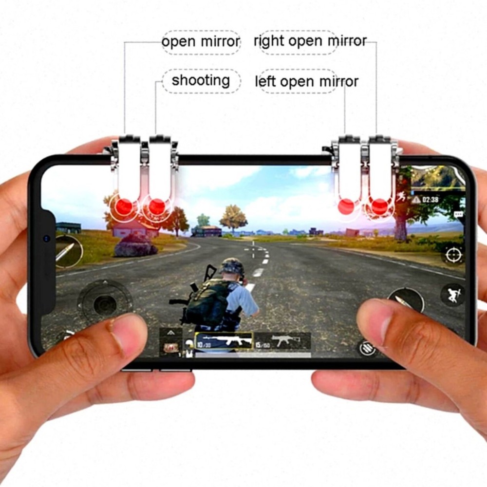 W6 Gaming Trigger Phone Game PUBG Mobile Controller Gamepad For IOS Android
