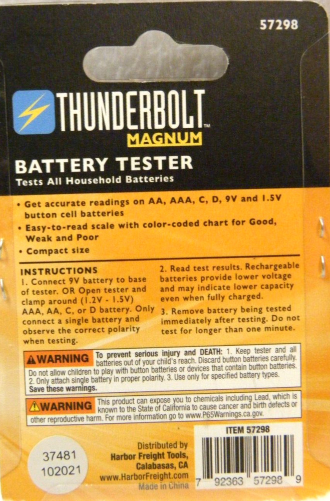 Thunderbolt Magnum Battery Tester NEW ***SHIPS FAST***