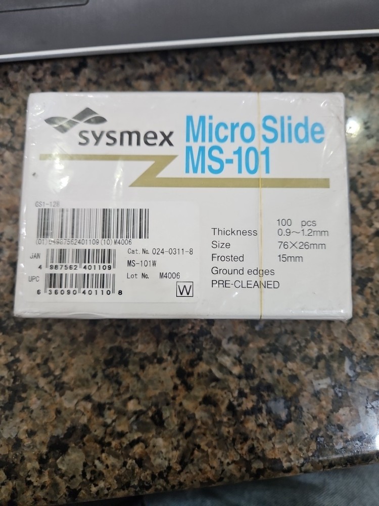Sysmex MS-101 Micro Slide 76x26mm 15mm 100 Pcs