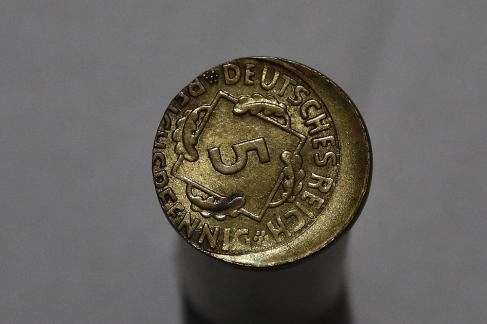 🧭 🇩🇪 GERMANY ERROR COIN WEIMAR OFF CENTRE B88 #K1237