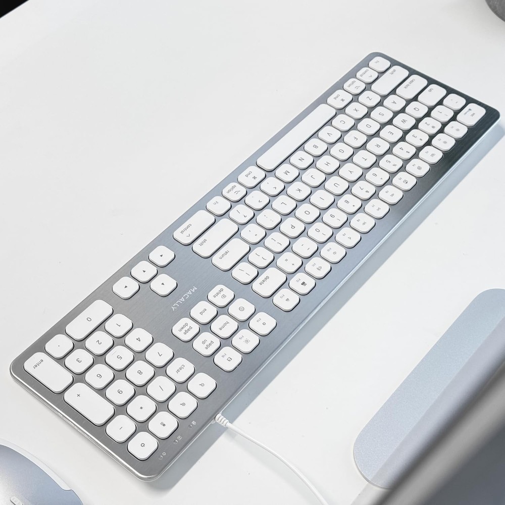 Wired Keyboard for Mac with USB Ports for Mouse - Compatible Apple Keyboard