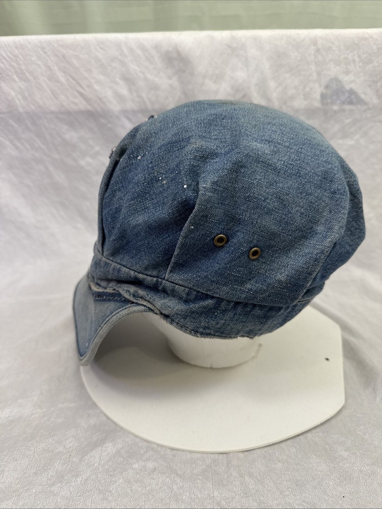 VINTAGE DENIM Handmade Cap With Pinkerton Security Service Patch