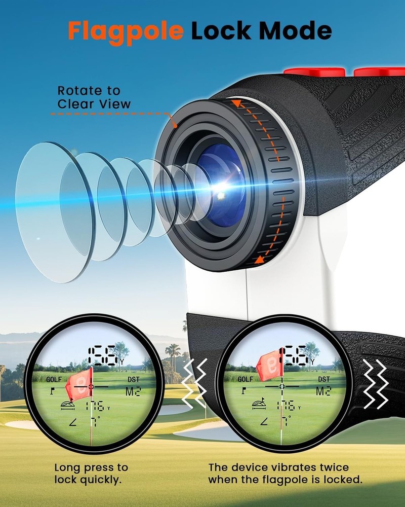 Golf Rangefinder with Continuous Scan & Slope Compensation - Accurate & Reliable