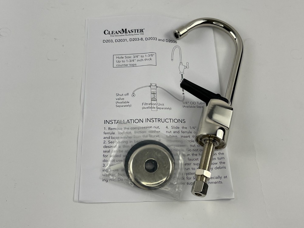 Westbrass D203-NL-26 6" Touch-Flo Style Pure Cold Water Dispenser Faucet, 1-Pack