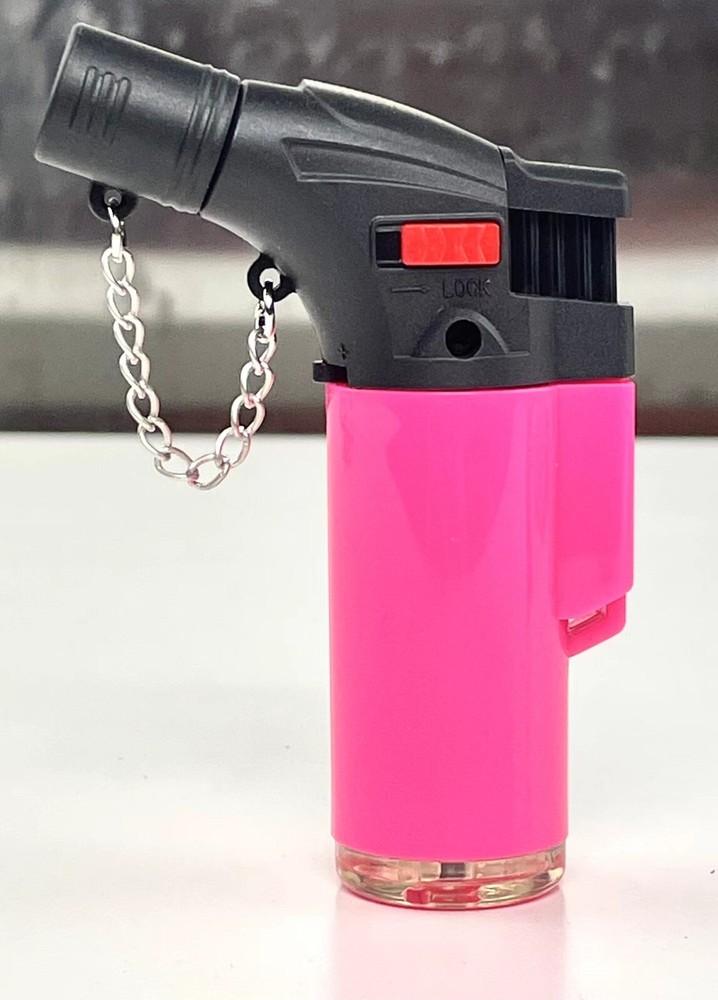 12 Pack Double Jet Torch Lighter Adjustable Butane Refillable Neon Color