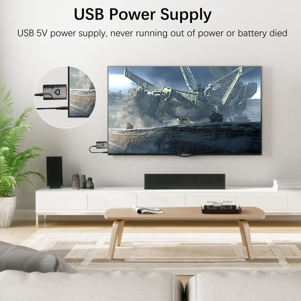 Bluetooth 5.0 2-in-1 Transmitter and Receiver, Low Latency USB Bluetooth Audi...