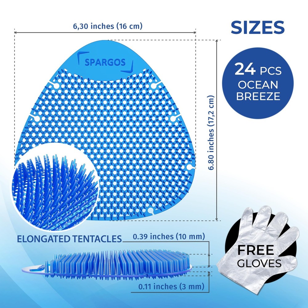 Urinal Screen Deodorizer (24 Pack) - Urinal Cakes - Fresh 3d Wave Anti-Splash...