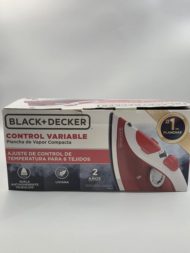 BLACK+DECKER Steam Iron Red Control Variable Compact Light Weight New In Box
