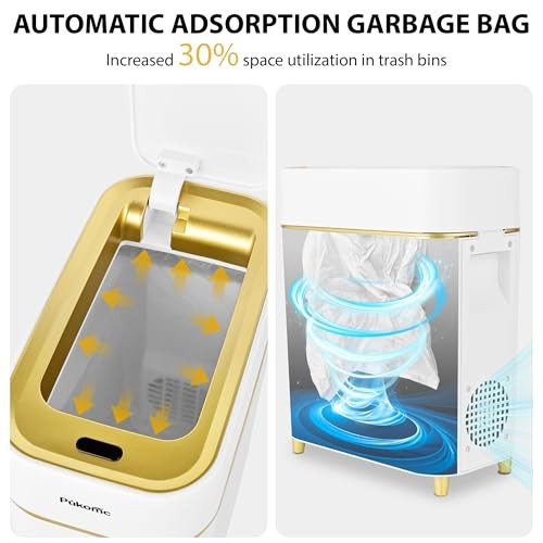 2.3 Gallon / 9L Automatic Adsorption Sensor Trash White-Automatic Adsorption