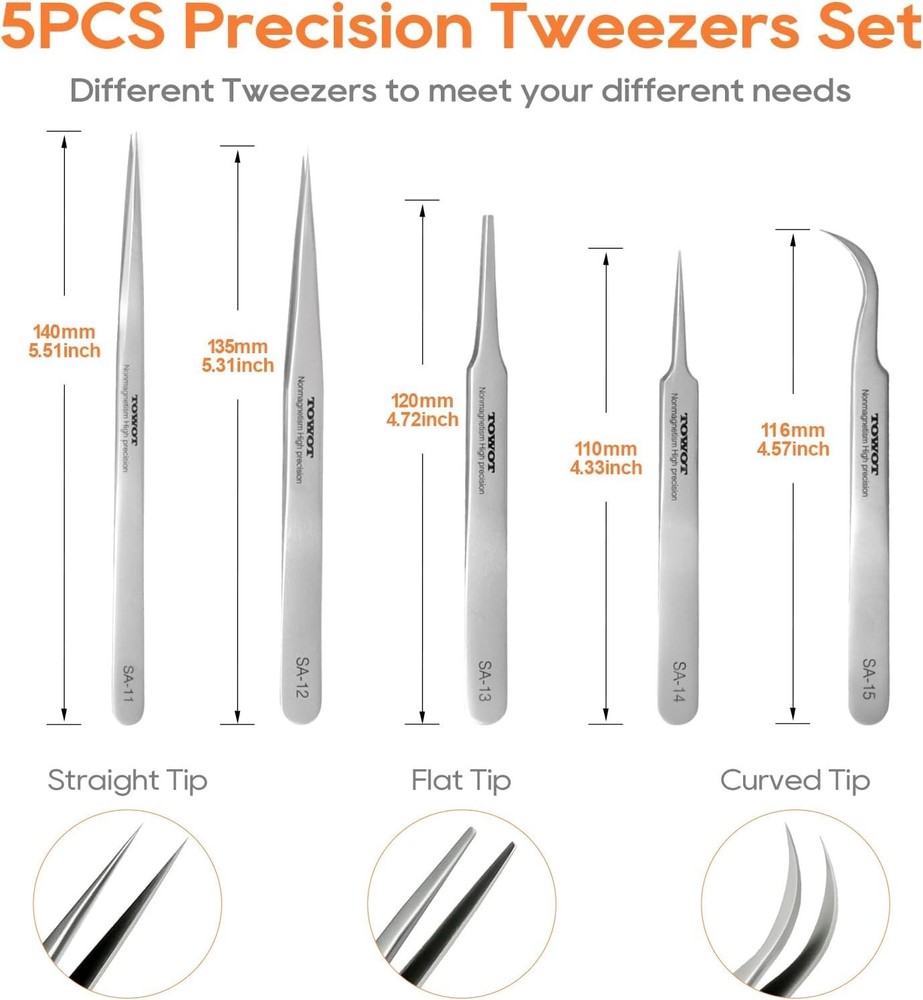 Curved Precision Tweezers for Electronics
