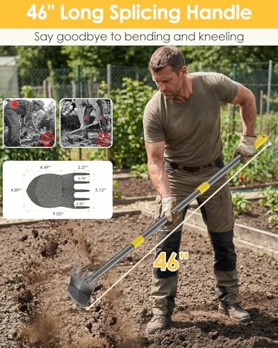 Hoe Garden Tool Heavy Duty Long Handle Manual Weeder Puller Tool for Weeding