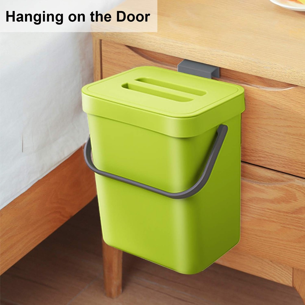Compact 3L Odor-Free Kitchen Compost Bin - Wall-Mounted & Versatile Design