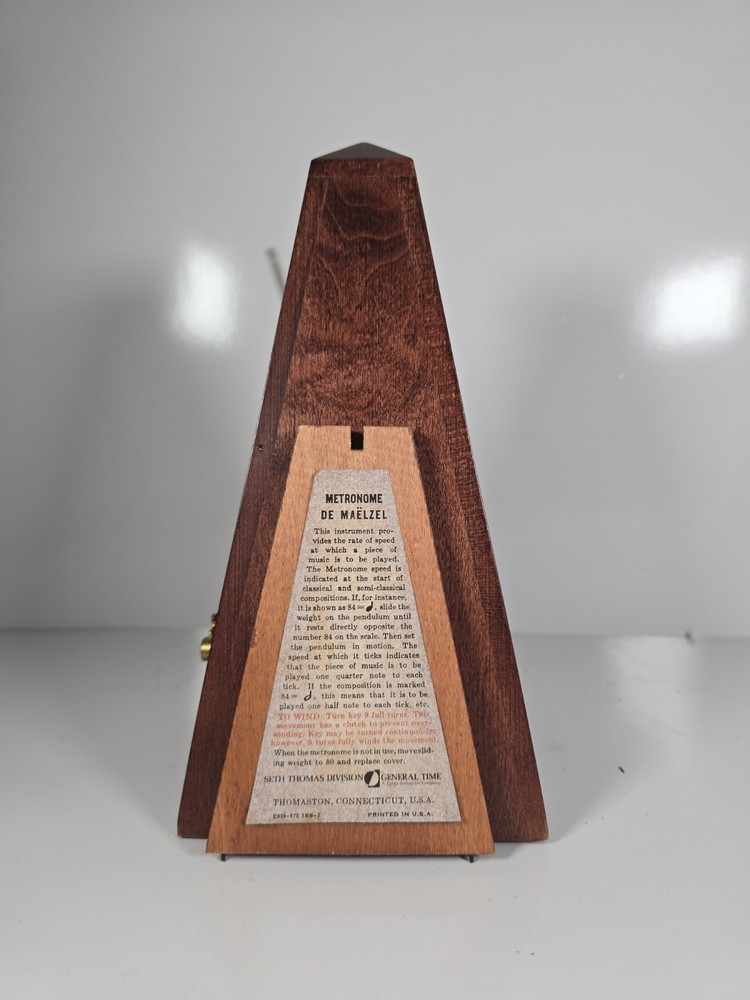 Seth Thomas Metronome Rhythm Windup Pyramid EUC