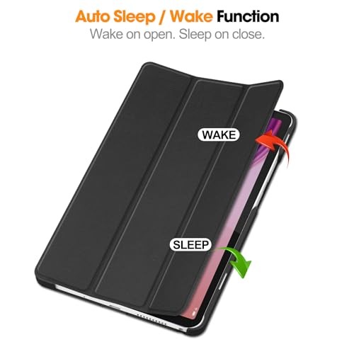 Case for Lenovo Tab One 8.7'' / Tab K9 Case, Folding Folio Ultra-Thin PU Black