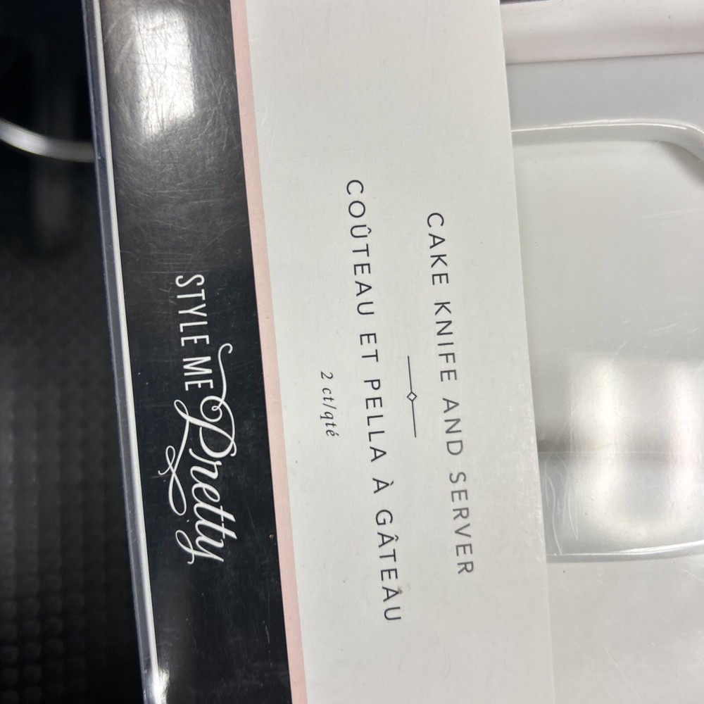 Style Me Pretty Cake Knife And Server Set White Gold