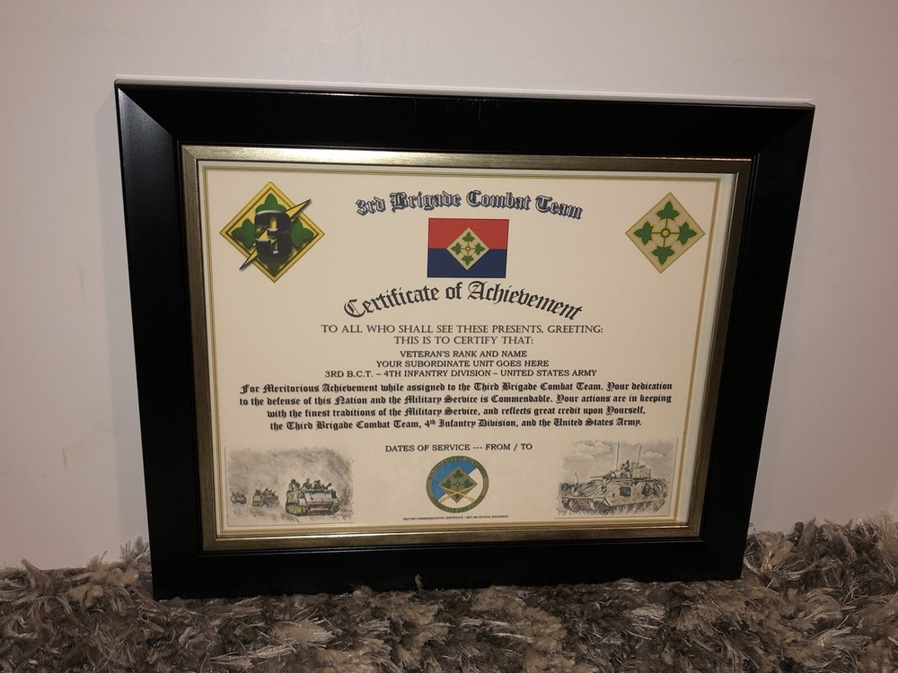 3RD B.C.T. / 4TH INFANTRY DIVISION (COMMEMORATIVE CERTIFICATE)