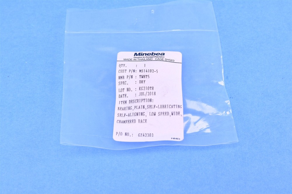 Minebea Mil-Spec Bearing Plain Self-Aligning 5/16" Outer Diameter: 11/16"