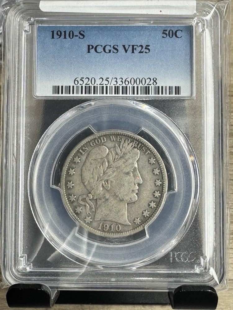 1910 S Barber Half Pcgs Vf25