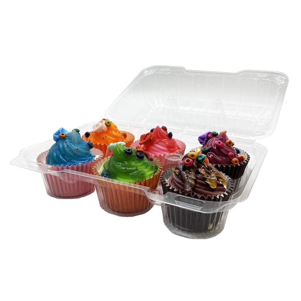Clear Cupcake Containers12pc Plastic Disposable High Dome Cupcake Boxes 6 Compar