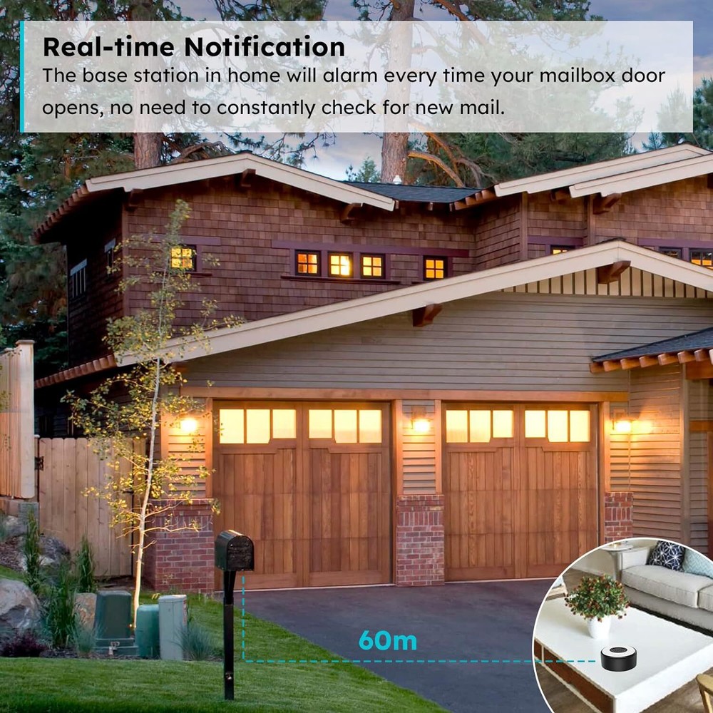 Wireless Mailbox Notification System 200ft &120db Mailbox Alarm Instant Alert