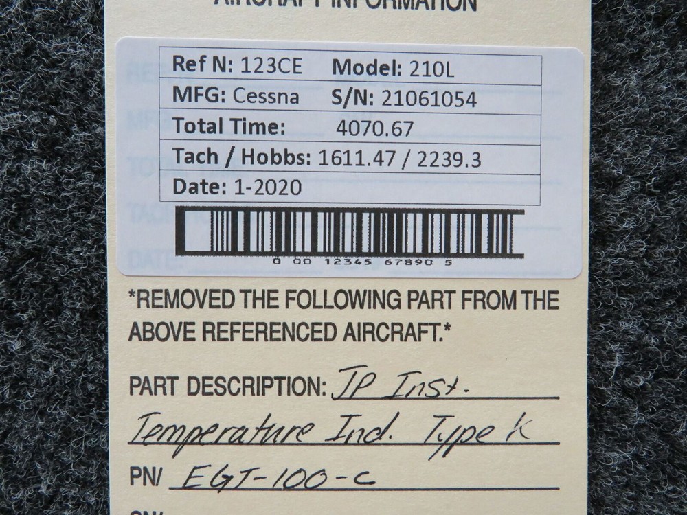 EGT-100-C JP Instruments Type K Temperature Indicator (Volts: 12/24)