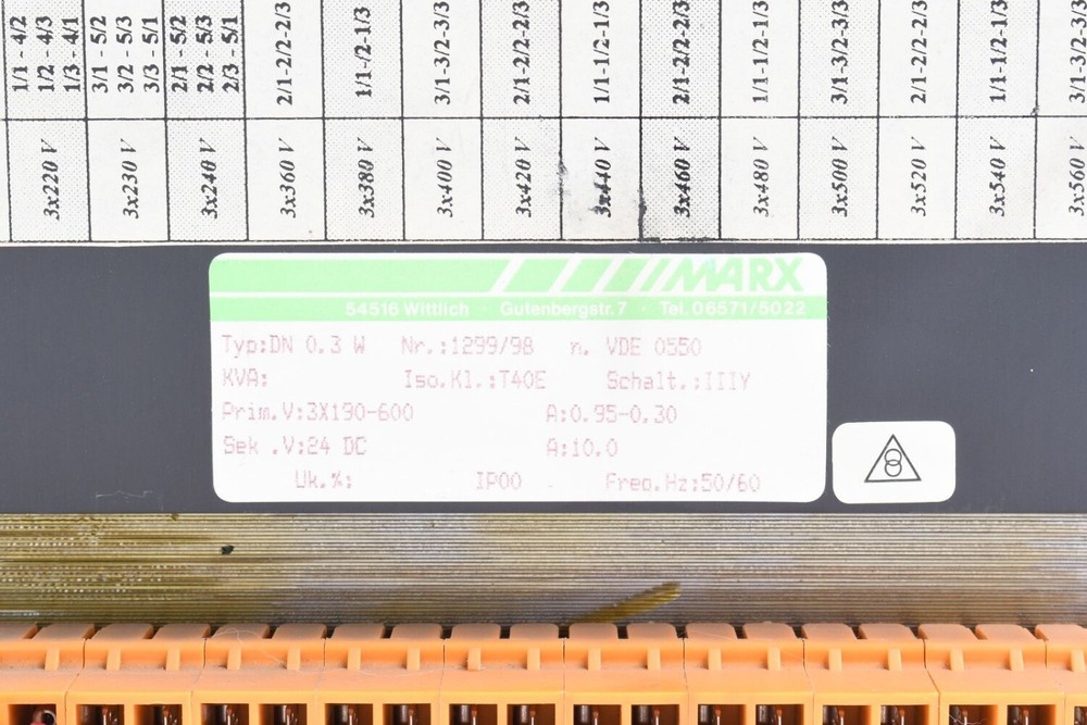 MARX DN 0.3 W, Transformer