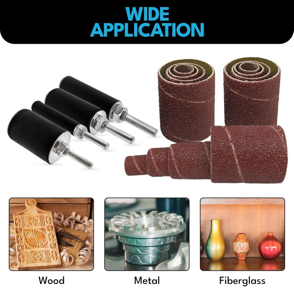 Spindle Sander Attachment with 28 Sanding Sleeves for Woodworking Projects