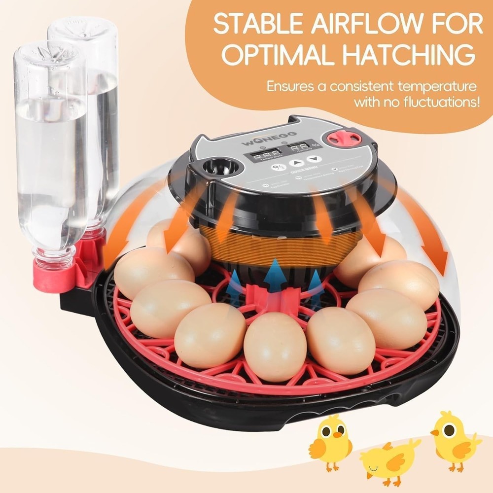 Series II - 12 Egg Automatic Incubator for Beginners, Smart Adaptive Humidity...