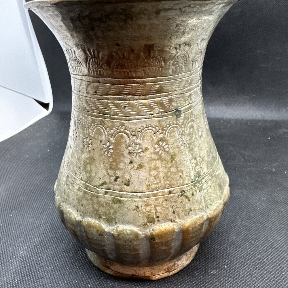 Tinned Copper, Brass, Cup, Mug Hammered Decoration,
