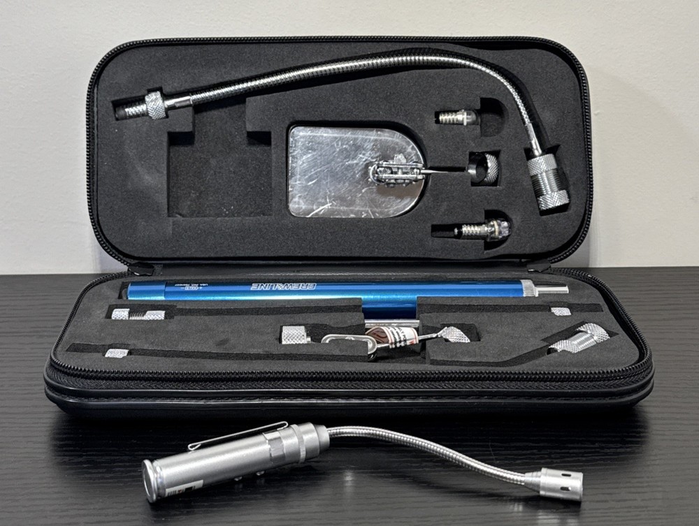 Crewline 8 Piece Tool Flashlight Inspection Kit With Black Case
